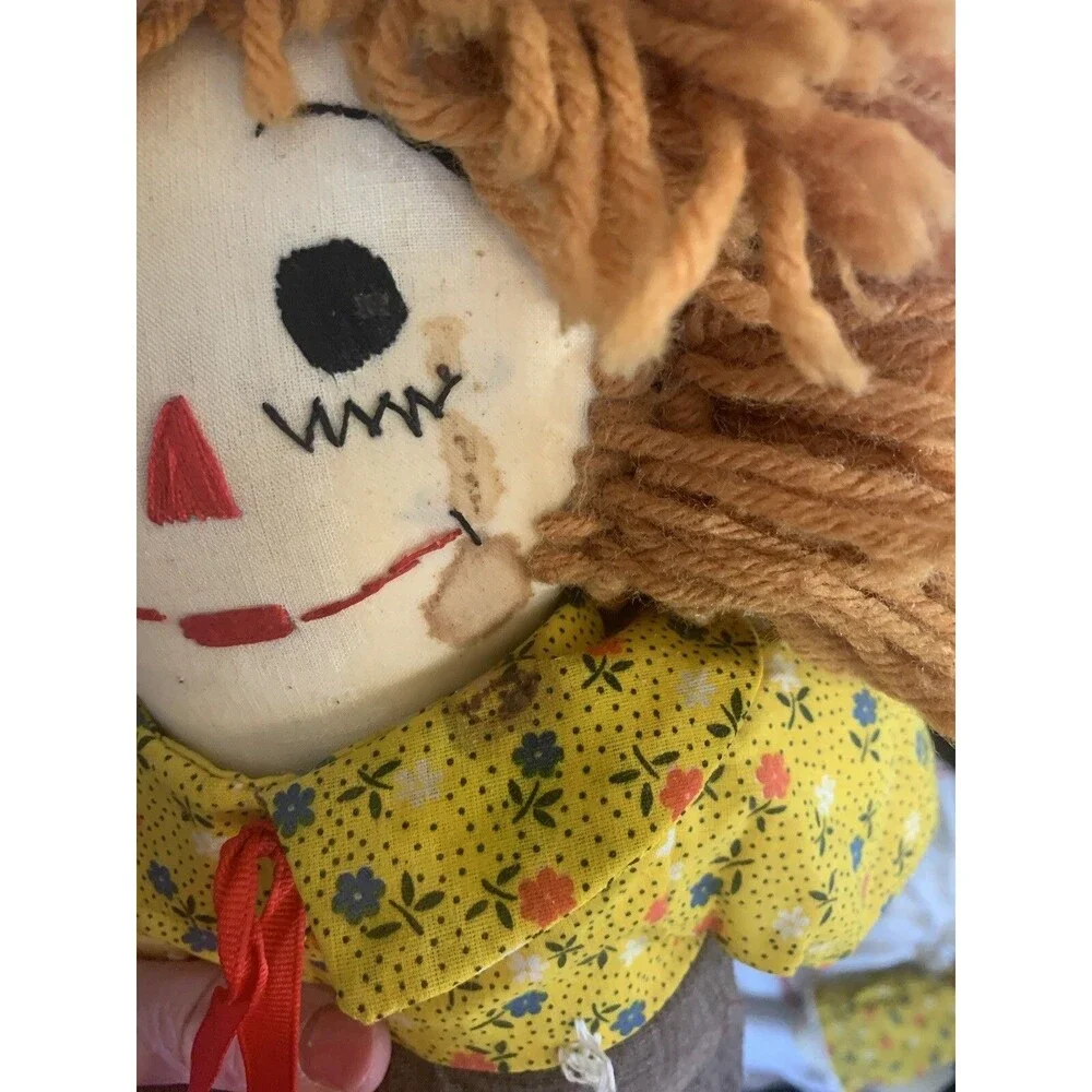 Vtg Raggedy Ann & Andy Dolls Handmade 20